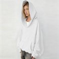 thumbnail image 2 of DAFPZW Womens Off Shoulder Hooded SweatshirtS Drop Shoulder Oversized Long Sleeve Pullover Tops Fashion Y2K Clothes, 2 of 8