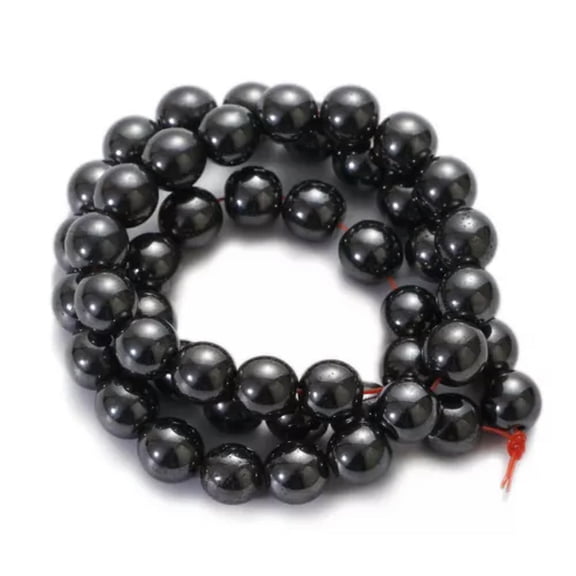 EOEMY Natural Hematite Round Gemstones Loose Beads 16" Diy Jewerly 6mm 8mm 10mm-6mm