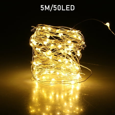 Decorative Indoor Lights LED String Lights, TSV Fairy Lights USB Operated Lights Remote & Timer, 8 Modes Indoor Decorative Copper Wire Lights Bedroom Party Halloween Xmas (16.5ft/5M, 50 LEDs) ()