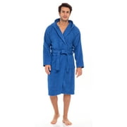 Men Hooded Bathrobe For Men 100% Cotton Terry Bathrobes with Hood Towel Spa Robe