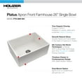 thumbnail image 4 of Houzer Platus 26 in White Fireclay Apron Front Farmhouse Single Bowl Kitchen Sink - PTS-2600 WH, 4 of 8