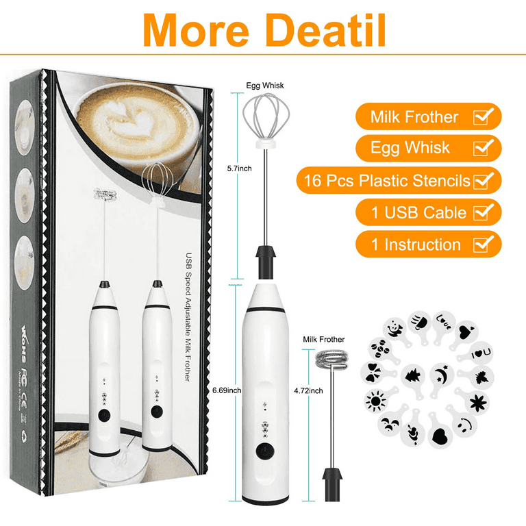 Electric Handheld Stainless Steel Coffee Mixer Milk Frother, – Zamara Mall