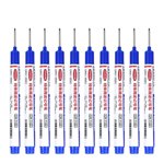 10PCS Long Head Deep Hole Marker Pens 20mm Deep Reach Markers Long Nose Marker Construction Markers Marking Tool Markers Carpenter Ink Marker Pens Metal Marking Pen 8ml