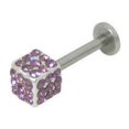 thumbnail image 3 of Labret Monroe 14G Forme de Cube en Acier Chirurgical avec des Bijoux - 4 Couleurs Disponibles, 3 of 4