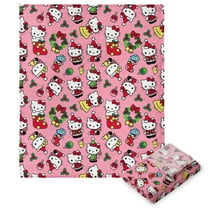 Hello Kitty Hello Mistletoe Pink Silk Touch Throw Blanket 50x70 inches