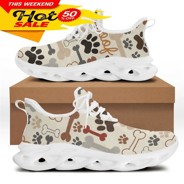 Zapatos veterinarios casuales para mujer, diseño de marca de pata de animal veterinario, zapatillas planas ligeras con cordones para mujer