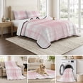 thumbnail image 6 of Quilts King Size, Pink Buffalo Plaid Soft Comforter Bedding Set for Bed, Farmhouse Modern Checkered Lightweight Quilted Bedspread with Pillow Cover(2 Pieces) for All Season, 96x106 Inch, 6 of 9