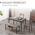 thumbnail image 2 of Ktaxon 4 Pcs Dining Table Set, Dinner Table Set for 4 with 2 Chairs with Backrest and Bench with Storage Rack,Nesting Furniture Set for Dining Room and Restaurant Gray, 2 of 10