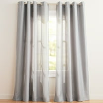 Exclusive Home Curtains Loha Linen Grommet Top Curtain Panel Pair, 54x84, Dove Grey