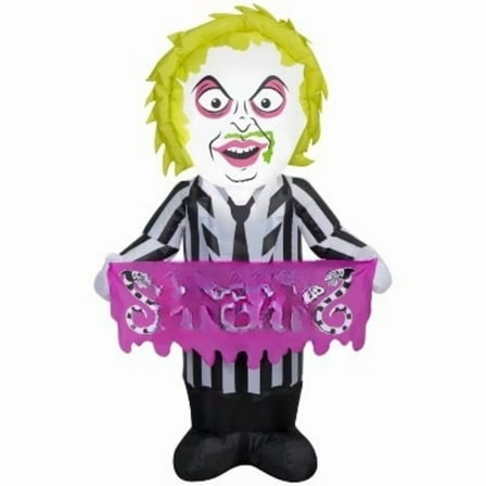 3.5' Airblown Beetlejuice with Sign Halloween Inflatable Decoration