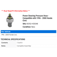 thumbnail image 2 of Power Steering Pressure Hose - Compatible with 1996 - 2000 Honda Civic 1997 1998 1999, 2 of 2