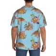 thumbnail image 3 of Uemuo Turtles And Corals Pattern Cotton Linen Short Sleeve Shirts,Casual Lightweight Button Down Shirts,Vacation Beach Summer Tops-XX-Large, 3 of 7