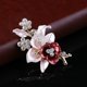 thumbnail image 2 of Elegante broche de aleación con forma de flor hecho a mano, broche de diamante, accesorio de joyería, ramillete, regalo para el Día de la Madre., 2 of 7