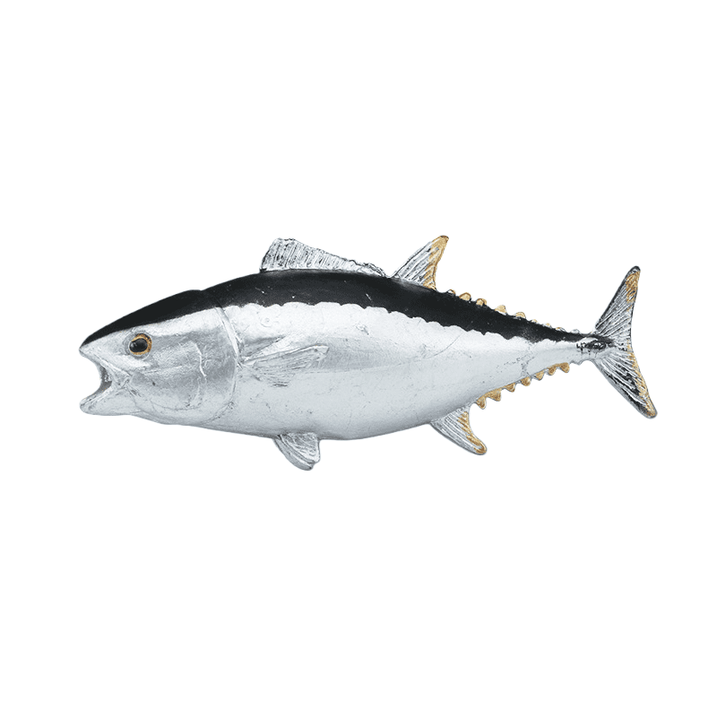 Realistic Ocean Fish Figurine Set, Lifelike Marine Animal Miniatures Including Tuna, Snapper, Bass, Salmon & Mackerel, Educational Sea Life Toy Collection and Aquarium Display Decor   One set, 8 tota