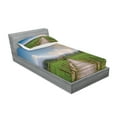thumbnail image 2 of Ambesonne Landscape Fitted Sheet & Pillow Sham Set, Wooden Rural Path, Twinxl, Green Blue, 2 of 2