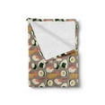 thumbnail image 2 of Sushi Soft Flannel Fleece Throw Blanket, Tasty Dishes Onigiri and Tempura Cartoon Artwork Repeating Rolls, Cozy Plush for Indoor and Outdoor Use, 50" x 60", Multicolor, by Ambesonne, 2 of 5