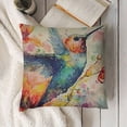 thumbnail image 3 of YINGXI  Watercolor Hummingbird Throw Pillow Cover Bright Colorful Rainbow Splash Stain Pillow Case Decorative Square Cushion for Home Couch Bed 18x18in, 3 of 5