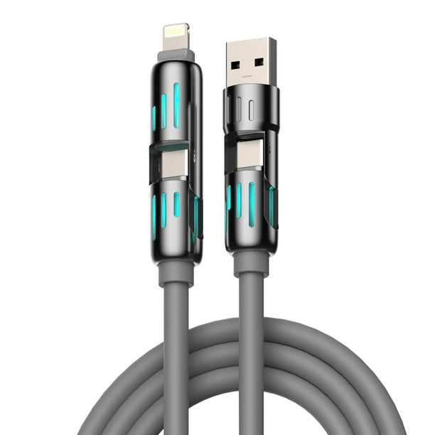 Cable de carga mFish 4-en-1 Multi USB Fast Charge 240W gris