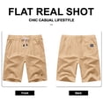 thumbnail image 7 of Men's Cotton Shorts Casual Elastic Waist Drawstring Summer Beach Vacation Yoga Golf Shorts with Zipper Pockets, 7 of 7