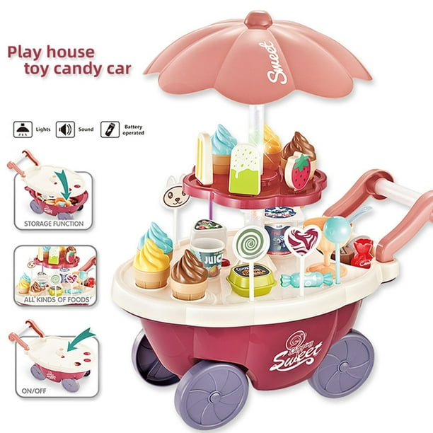 SMihono Black Friday Deals Ice Cream Toy Cart For Kids Educational