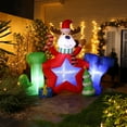 thumbnail image 3 of LuxenHome 6Ft L Reindeer Joy Outdoor Holiday Inflatable with LED lights, 3 of 6