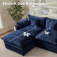 thumbnail image 5 of Ovios 108" Modular Sofa U-Shaped Cloud Sectional Couch with 2 Ottomans, Comfy Deep Seat Chenille Sofa for Living Room, Apartment, Dark Blue, 5 of 10