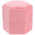thumbnail image 4 of Velvet Ring Box Classic Jewelry Box Hexagon Ring Bearer Box for Proposal Valentine's Day Wedding, 4 of 8