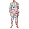 thumbnail image 3 of Naloa Cupcakes and Donuts Men’s Pajamas Set - Long Sleeve Button Down Sleep Shirt and Pajama Bottoms Sleepwear Set-X-Large, 3 of 7