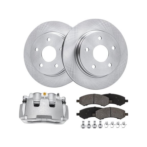 Front Brake Pad Rotor and Caliper Set - Compatible with 2009 - 2010 Dodge Ram 1500