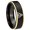Black And Gold Step Edge, variant on Deathly Hallows Concave Black Tungsten Men Ring 10MM