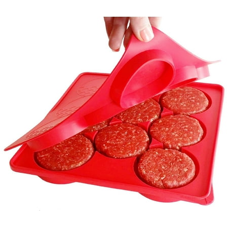 Burger Press by SiliCo | 8 In 1 Circular Compartments for Patties, Cookies, Hash Browns, Cutlets & More |