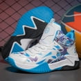 thumbnail image 5 of Kid's Basketball Shoes Boys Sneakers Girls Trainers Comfort High Top Basketball Shoes for Boys(Little Kid/Big Kid) White Blue, 5 of 5