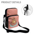 thumbnail image 5 of FUIALDOLG Capybara Print Crossbody Shoulder Bag, Polyester Zipper Purse for Women and Girls, Portable Cellphone Handbag for Travel and Hiking, 5 of 7