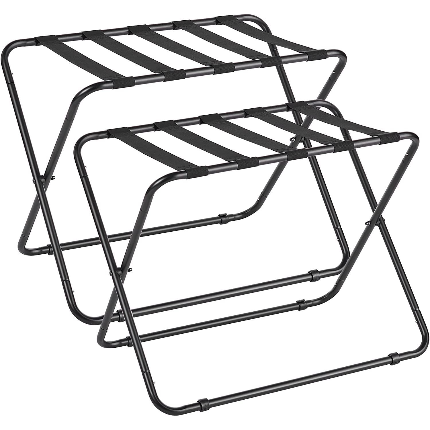 Luggage Rack for Guest Room 2 Pack, Folding Suitcase Stand, Heavy Duty 110LBS Load Bearing