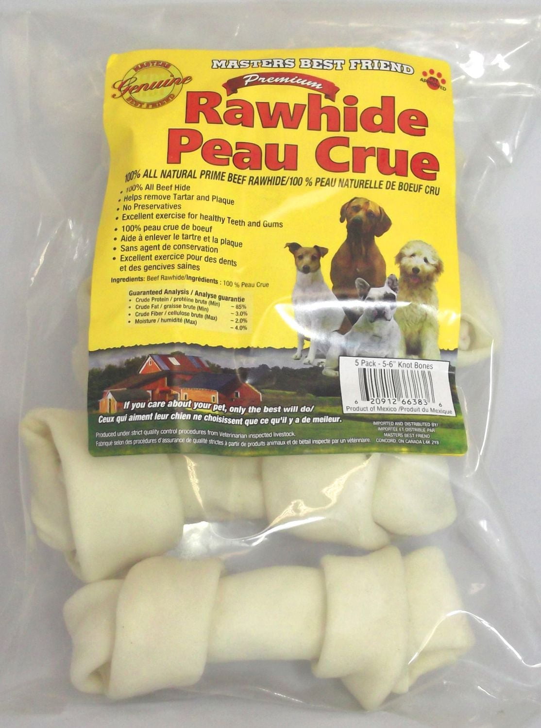 Masters Best Friend White Rawhide Bones 5KG