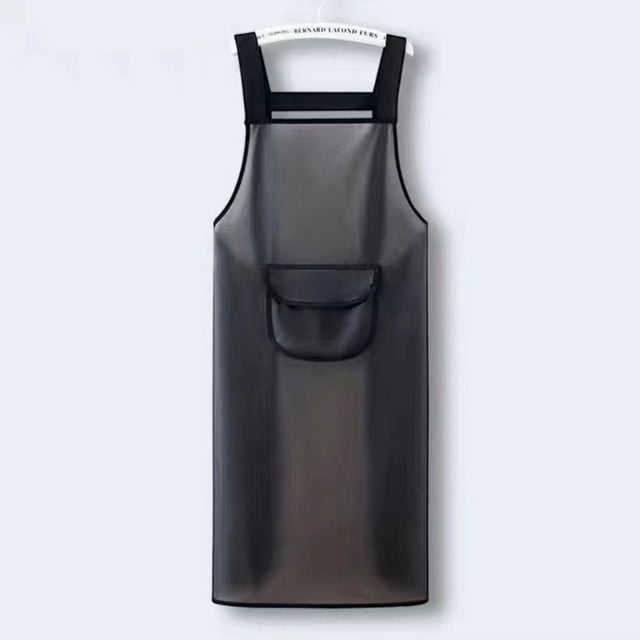 Waterproof PVC Apron Oil Proof Anti Stain Work Apron for Kitchen Cleaning Home Use Transparent Black