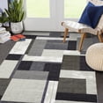 thumbnail image 2 of Hasoo Anti-Slip Area Rug 3' x 5' Washable Rug Modern Geometric Patchwork Rug Low Pile Floor Cover for Bedroom Kitchen, Brown, 2 of 5