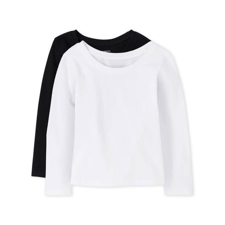 The Children's Place Baby And Toddler Girl's Long Sleeve Basic Layering Tee, 2-Pack