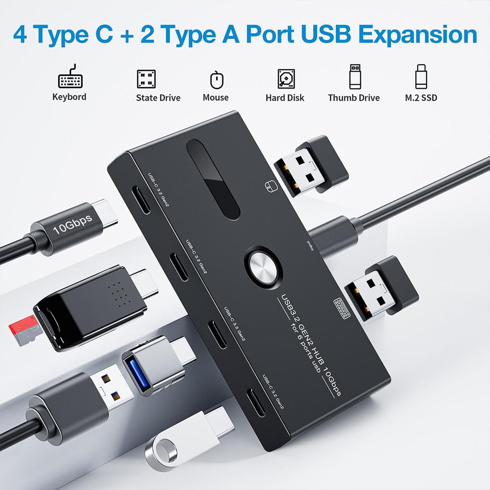 USB HUB Type C 10Gbps 4 Ports USB C 3.2 Gen2 Usb C For Laptop { S2X3