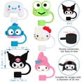 thumbnail image 3 of DONNGZAE 6Pcs Sanrio Straw Cover Cap for Stanley Cup 40oz/30oz Tumbler, 10mm Reusable Drinking Straw Topper Accessories, Portable Silicone Protector Plugs Decorations Gifts SLO526-0273, 3 of 4