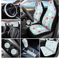 thumbnail image 3 of Uorisanigo Colorful Apple Prints Car Front and Rear Cushion Covers Steering Wheel Cover Pillowcase Water Coaster Gear Lever Cover+Hand Brake Cover for Automotive Decor 11 Packs, 3 of 7