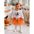thumbnail image 6 of RUINIXCW Baby Girl Halloween Outfit Printed Long Sleeve Romper Tulle Skirt Headband, 6 of 8