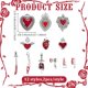 thumbnail image 2 of 24 dijes de corazón rojo esmaltados a granel, colgantes góticos de corazón asustado, estilo punk, colgantes sangrantes., 2 of 5