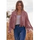 thumbnail image 5 of Saco PRETTYGARDEN de gamuza sintética rosa oscuro con flecos XX-Large, 5 of 9