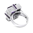 thumbnail image 2 of Women 14K Large Natural 1.2 Ctw Diamond 12.9 Ctw Amethyst Cocktail Ring (White Gold Size 8), 2 of 3