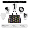 thumbnail image 4 of Fotbe Mardi Gras Shiny Green Purple Bolsa de Viaje con Estampado, Bolsa de Fin de Semana para Mujer con Compartimento para Zapatos, Bolsa de Gimnasio con Bolsillo Húmedo, 4 of 7