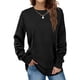 thumbnail image 1 of Camisas con dobladillo curvo,Camisas de cuello redondo para mujer Camisas de color puro Top de manga larga construido para profesionales, 1 of 6