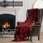 Everlasting Comfort Luxury Polyester Throw Blanket - Soft, 65”x50” (Dark Red)