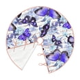 thumbnail image 3 of Salouo Butterflies Christmas Tree Skirt 30" Farmhouse Christmas Decorations Snowman Xmas Tree Skirt Tree Mat for Holiday Party Decor, 3 of 8