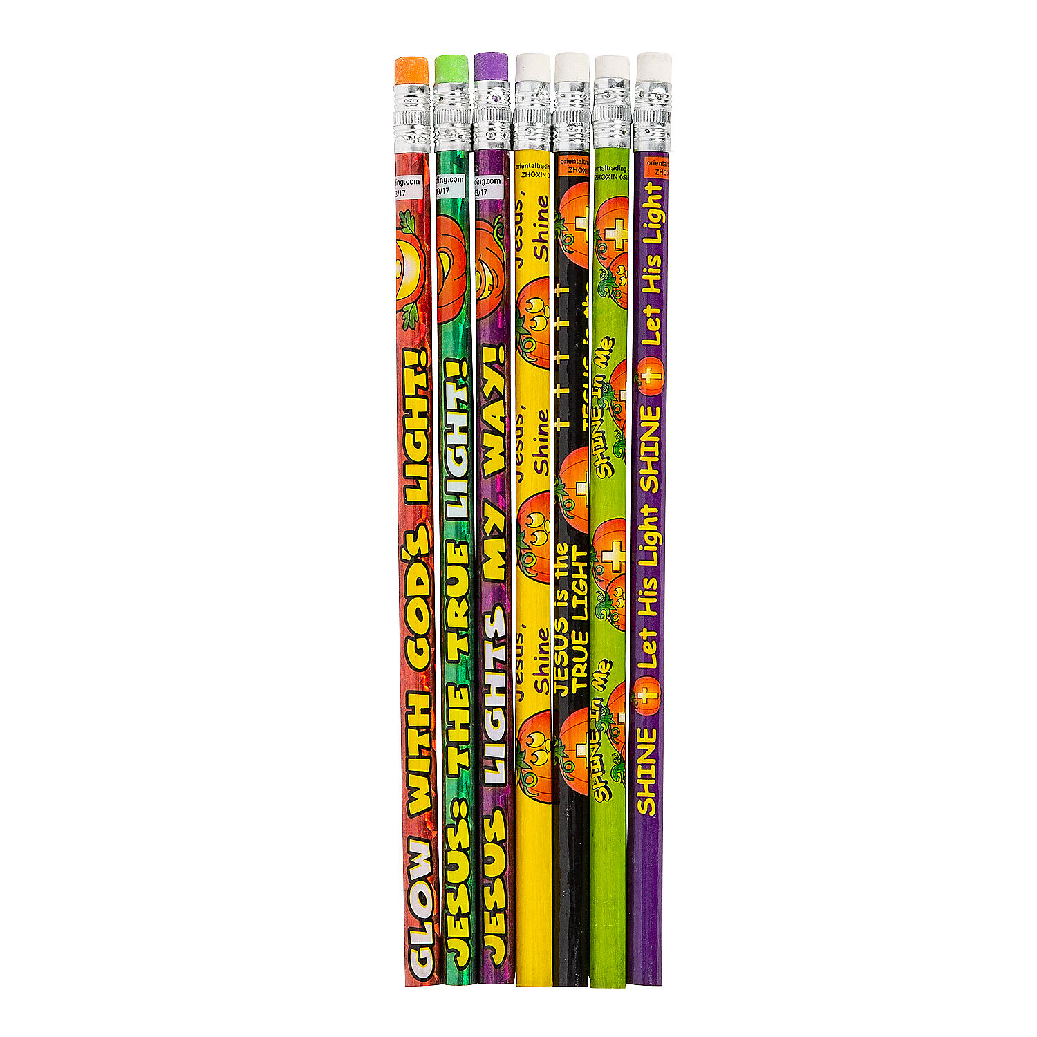 Bulk Christian Pumpkin Pencil Assortment, Stationery, Halloween, 96 Pieces